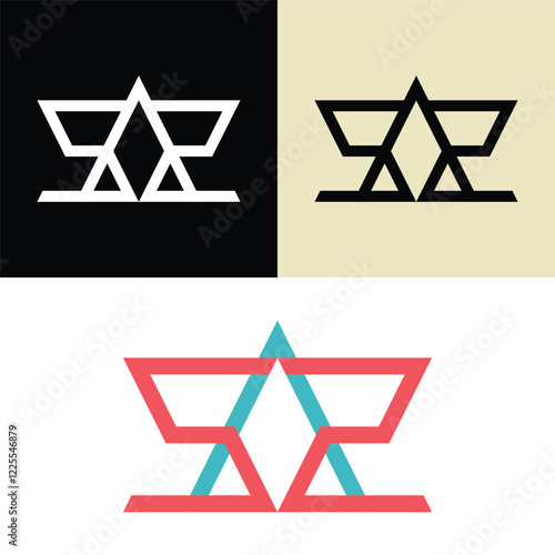 unique triangle bird modern logo