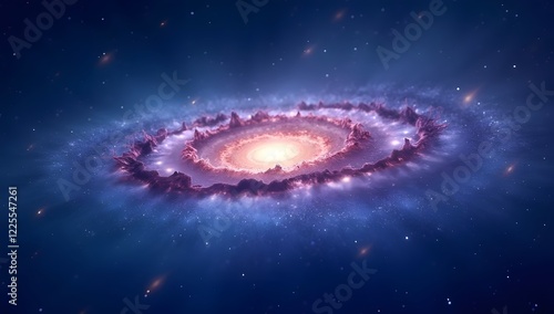 Fantasy universe portal opening in sky above clouds