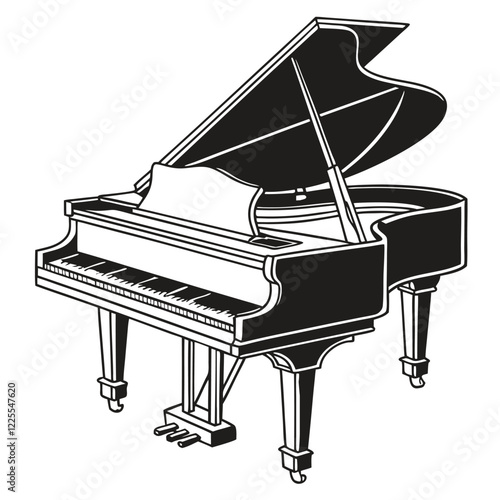 piano vector image on white background 