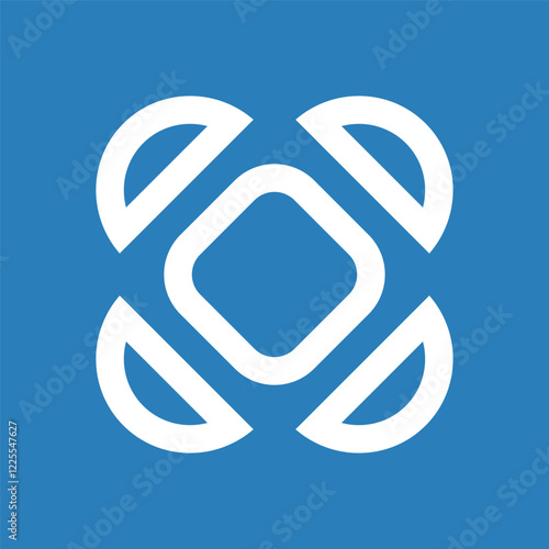 business logo with a simple square.