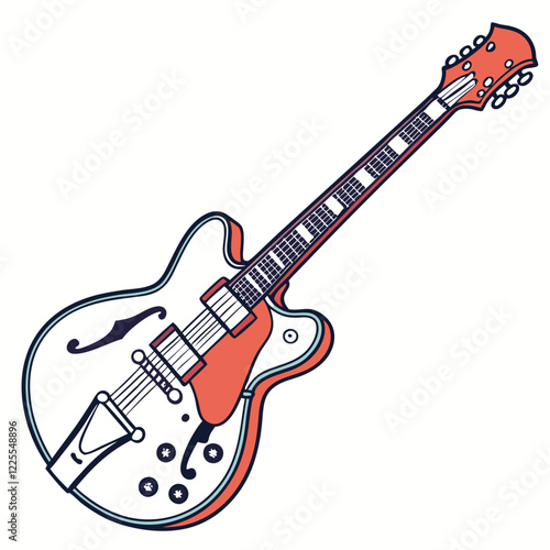 Guitar vector image on a white background