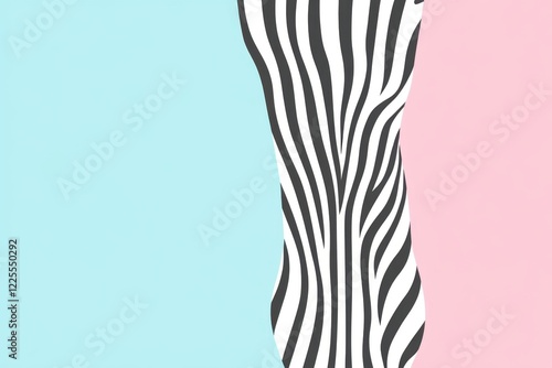 Zebra Stripes on Colorful Background with Pastel Pink and Blue Contrast
