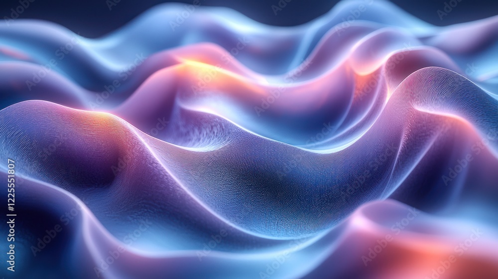 Obraz premium Abstract Wavy Surface with Glowing Hues