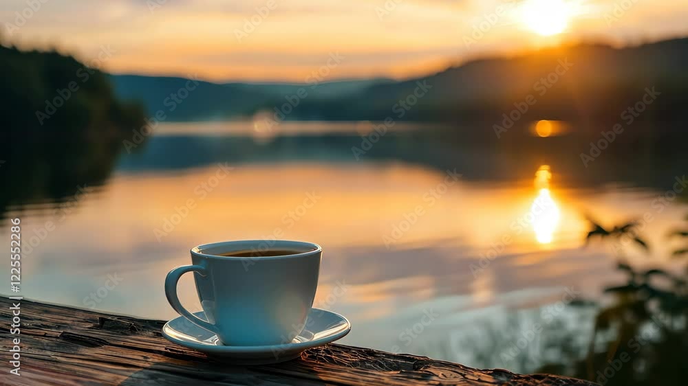 Enjoy a peaceful morning by the lake as the sun rises, casting a warm glow over the water while a steaming cup of coffee sits invitingly nearby. Enjoy a peaceful morning by the lake as the sun rises, casting a warm glow over the water while a steaming cup of coffee sits invitingly nearby.