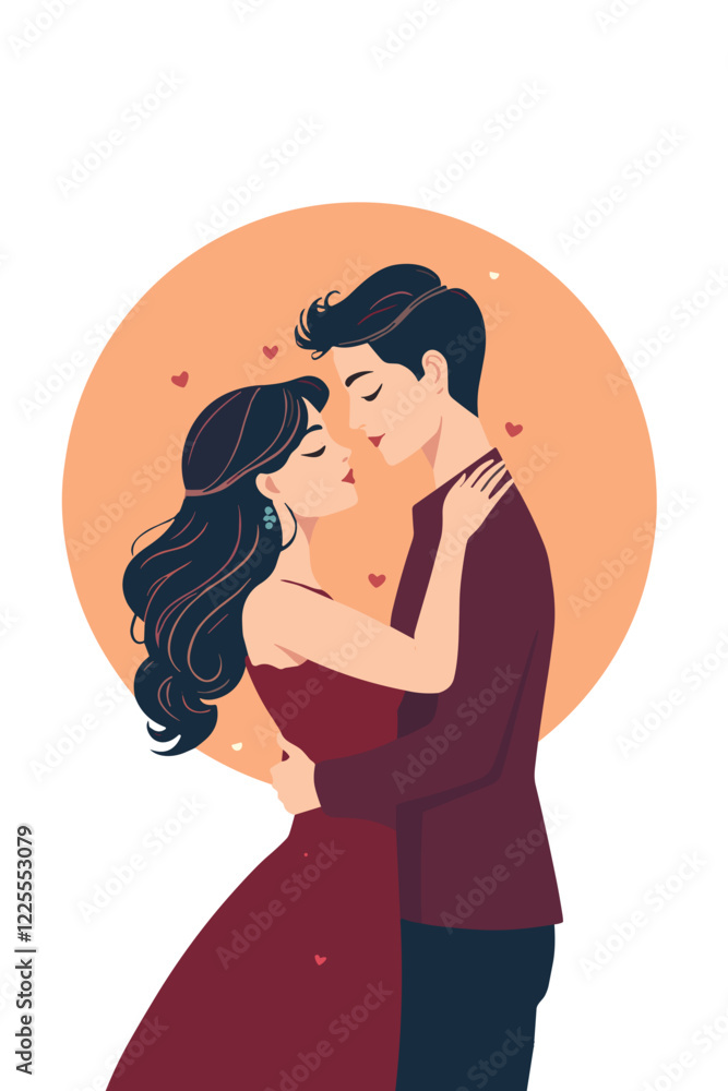 Couple dancing together in a romantic embrace with a transparent background Couple dancing together in a romantic embrace with a transparent background