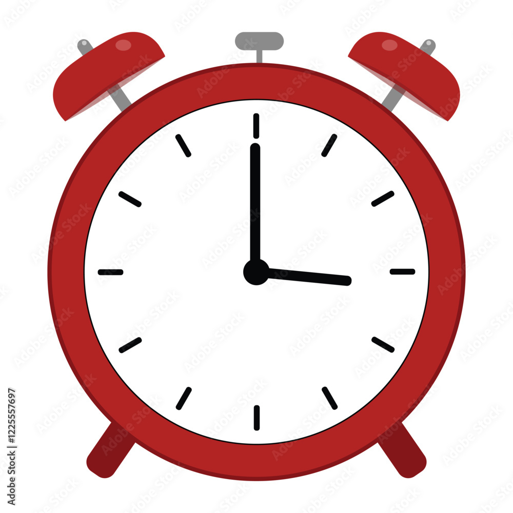 red alarm clock isolated on white background red alarm clock isolated on white background
