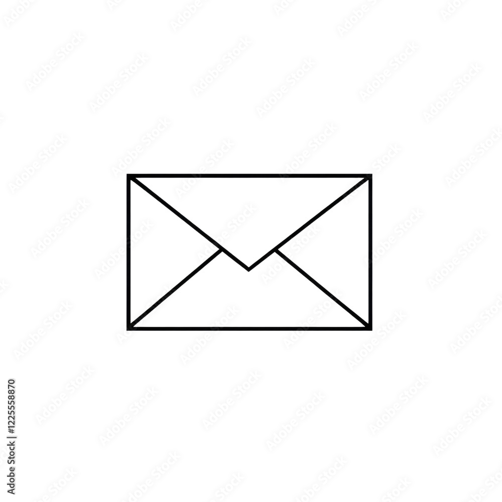 A simple line drawing of an envelope icon, with black lines on a white background, transparent, alpha background png A simple line drawing of an envelope icon, with black lines on a white background, transparent, alpha background png