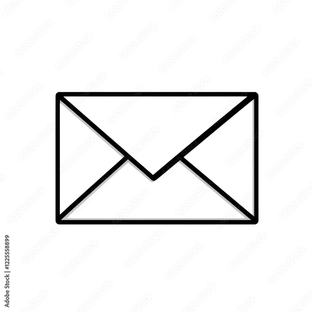 A simple line drawing of an envelope icon, with black lines on a white background, transparent, alpha background png A simple line drawing of an envelope icon, with black lines on a white background, transparent, alpha background png