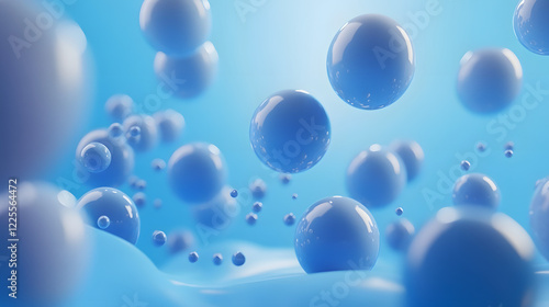 Wallpaper Mural Abstract 3D Rendering background with blue bouncing balls. Torontodigital.ca