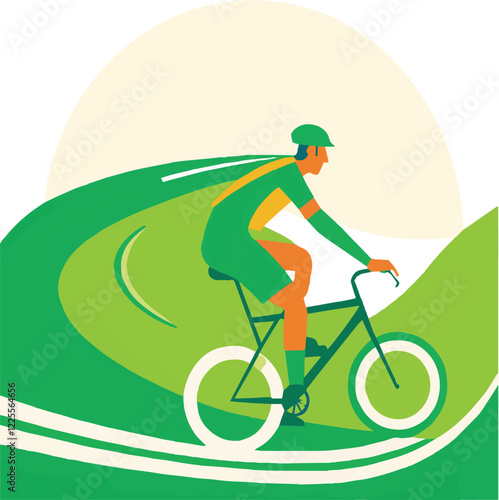 The Boy racing bicycle in the forest
