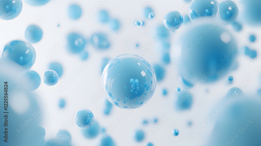 Abstract 3D Rendering background with blue bouncing balls. Abstract 3D Rendering background with blue bouncing balls.