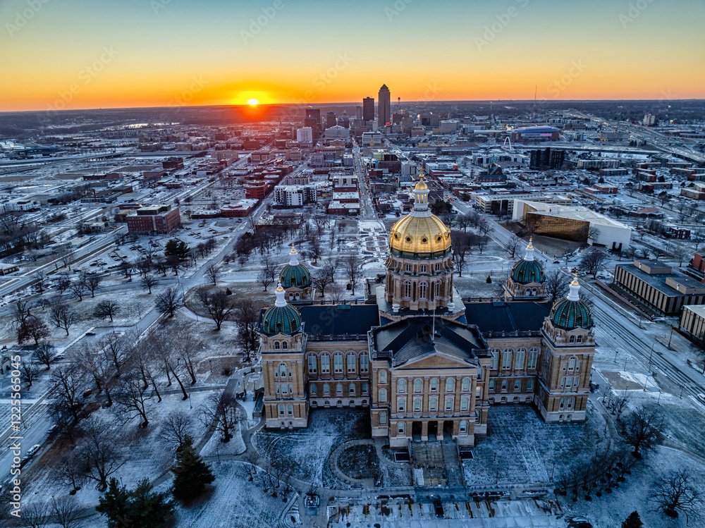 Des Moines Iowa Aerial