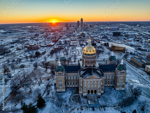 Obraz na płótnie Des Moines Iowa Aerial w salonie