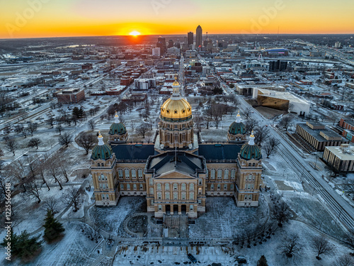 Obraz na płótnie Des Moines Iowa Aerial w salonie