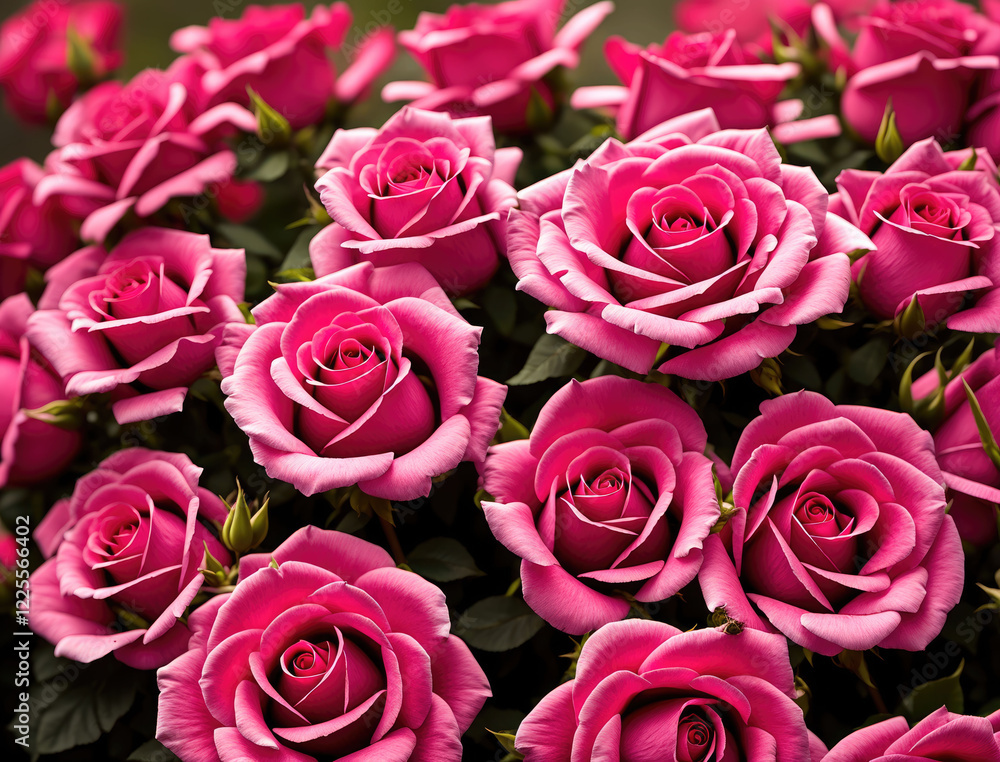 Floral background of crimson roses. Opened buds of delicate roses Floral background of crimson roses. Opened buds of delicate roses