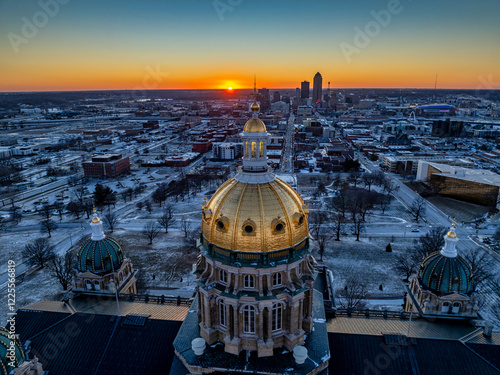 Obraz na płótnie Des Moines Iowa Aerial w salonie