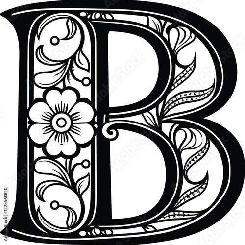 Floral Letter B
An ornate uppercase letter B wrapped in delicate flowers and swirling vine accents in line art.
Adobe Illustrator Artwork