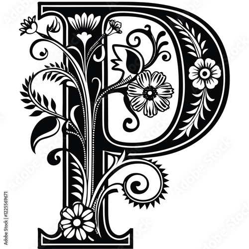 Floral Letter P
An uppercase letter P featuring artistic floral accents, delicate botanical details, and intricate patterns in fine line art.
Adobe Illustrator Artwork