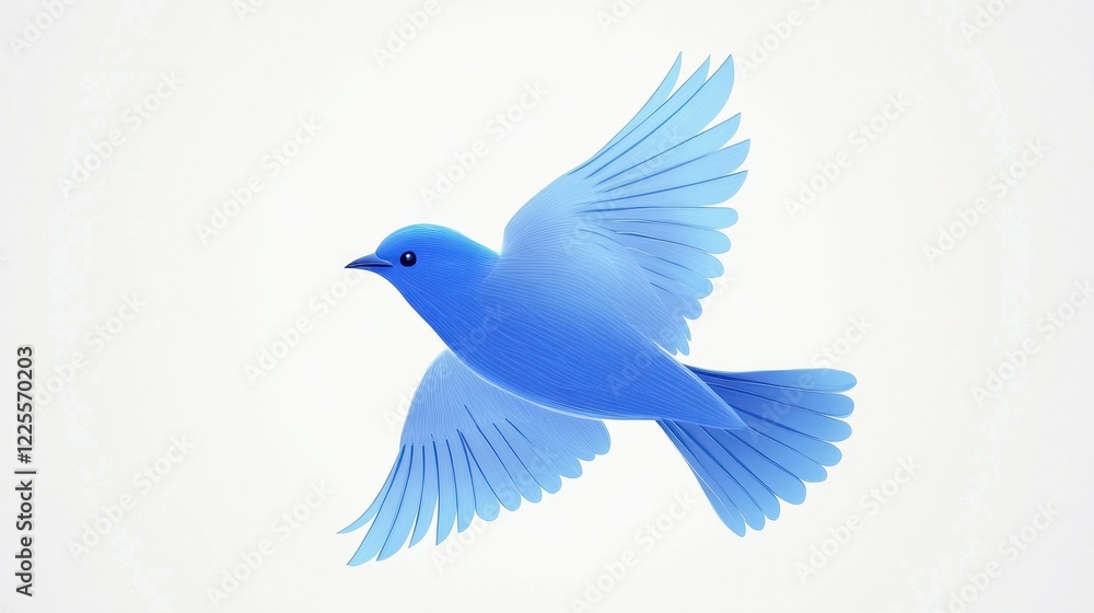 A Blue Bird Soaring in Flight Gracefully A Blue Bird Soaring in Flight Gracefully