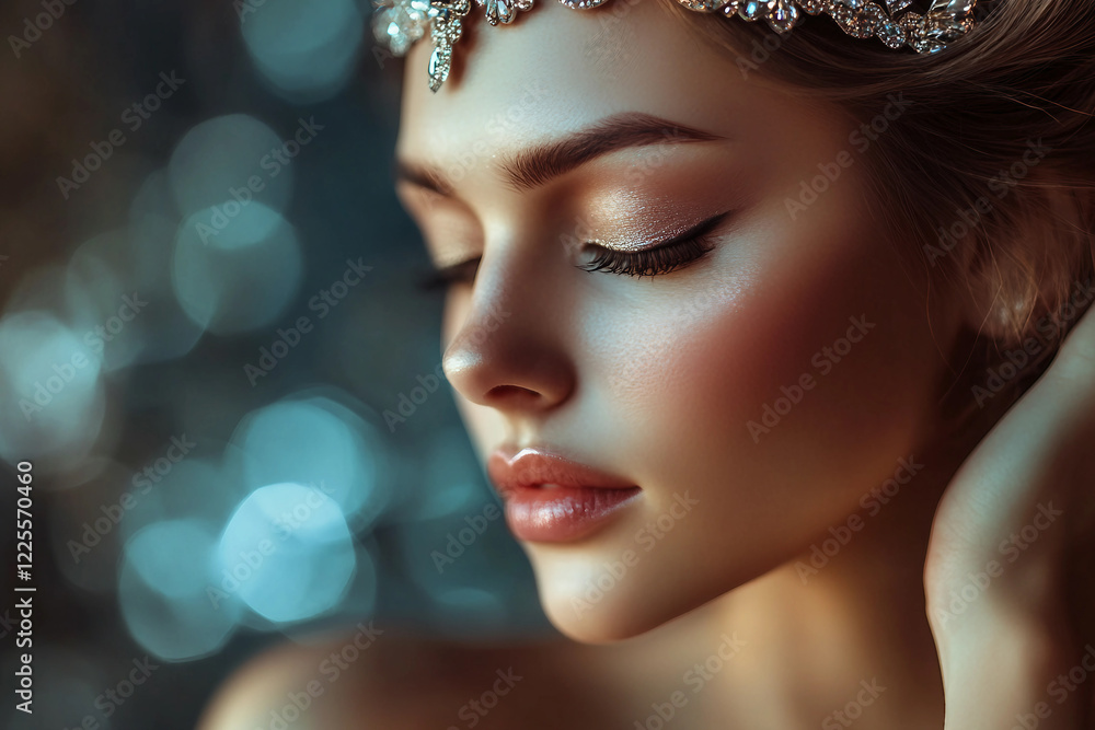 Fototapeta premium Generative ai photography of a beautiful woman beauty contest winner miss world, generative AI