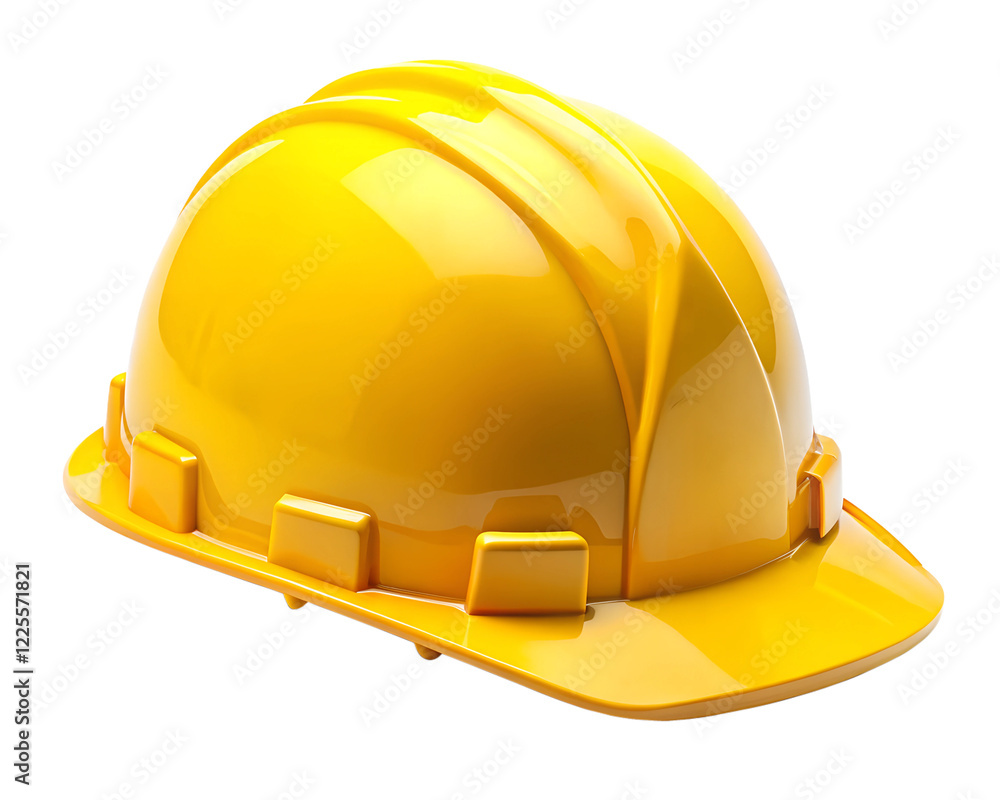 Fototapeta premium yellow helmet isolated on white
