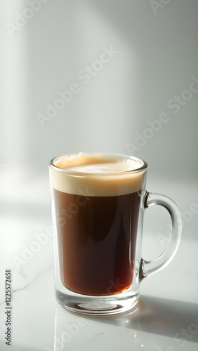 glass cup of espresso coffee