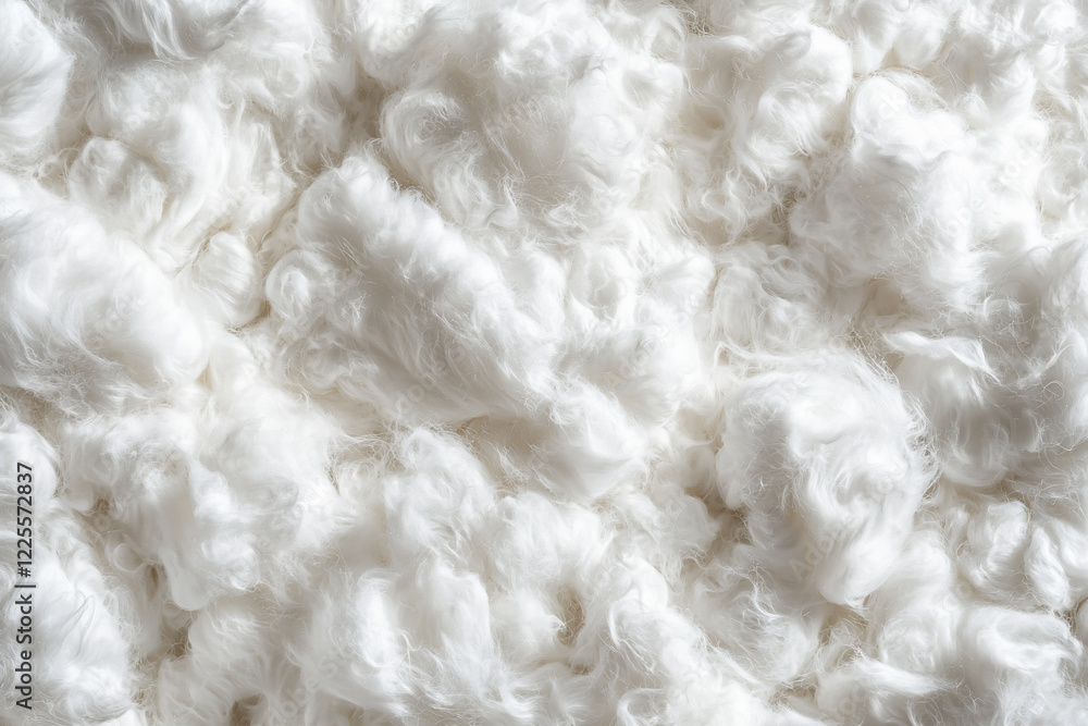 Obraz premium Soft, fluffy white texture resembling clouds or cotton, ideal for backgrounds or textile designs