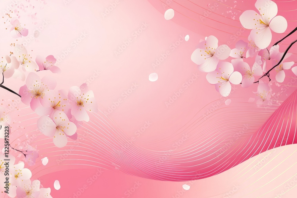 Pink background with pink flowers and pink leaves Pink background with pink flowers and pink leaves