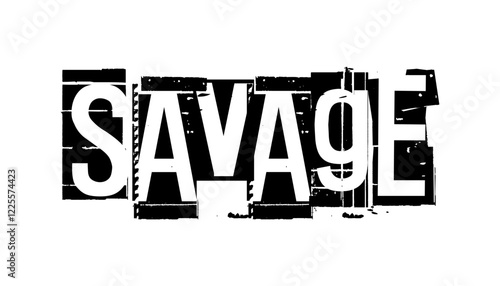 Hand drawn flat design savage logo template vector illustration.