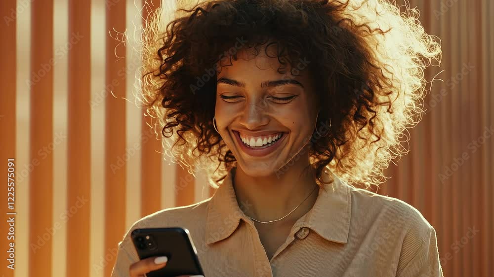 The Smiling Woman with Phone The Smiling Woman with Phone