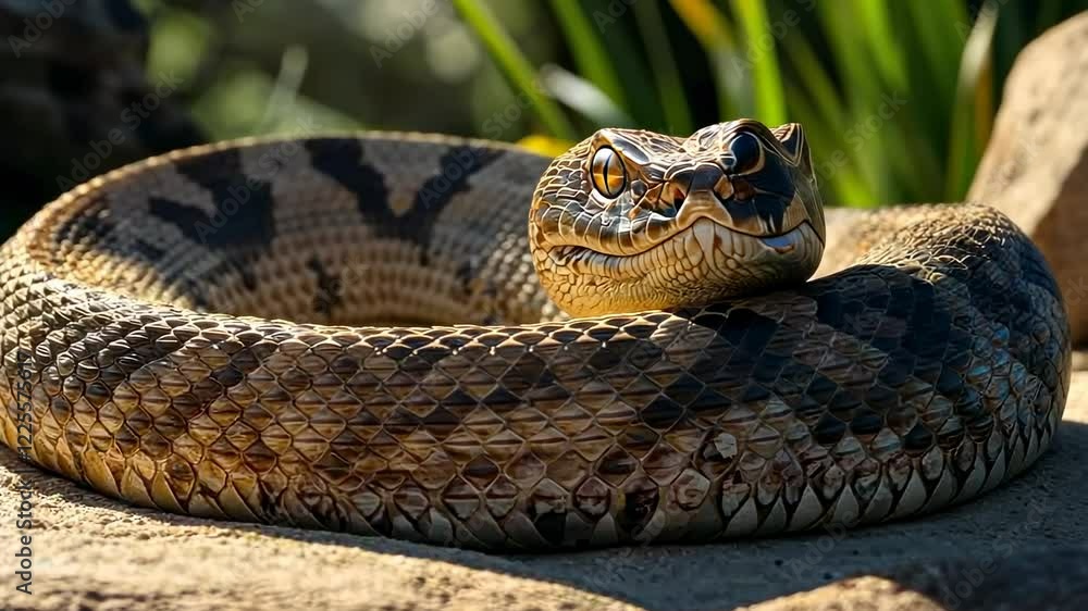 Majestic Coiled Rattlesnake in the Wild Majestic Coiled Rattlesnake in the Wild