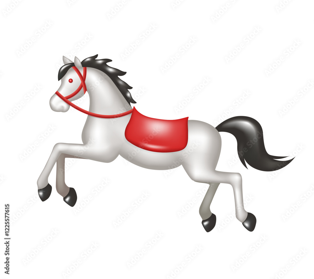 Horse. Vector 3D clipart isolated on white background. Horse. Vector 3D clipart isolated on white background.