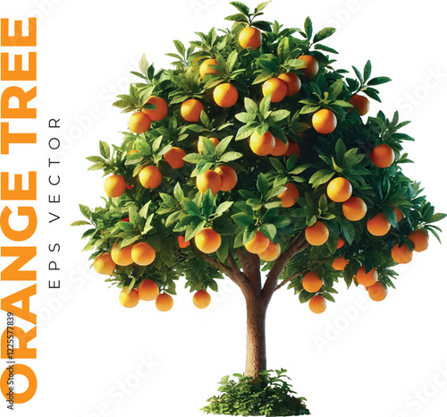 Tree with fruits EPS vector