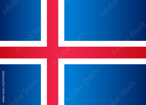 National Flag of the Republic of Iceland. Vector element