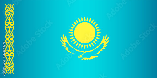 National Flag of the Republic of Kazakhstan. Vector element