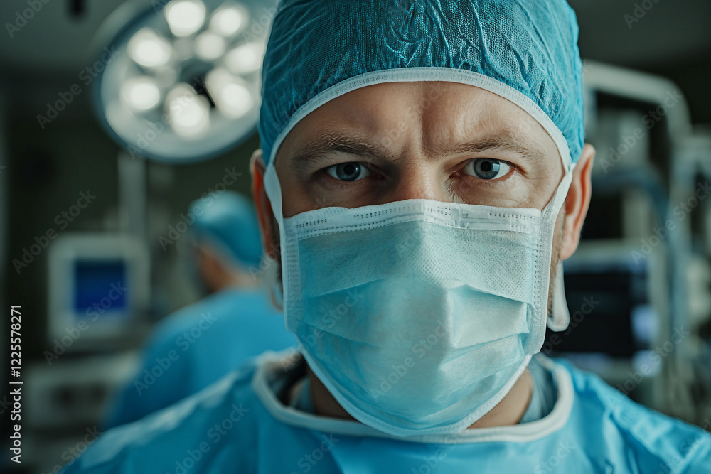Generative AI image of surgeons performing a medical operation in a high-tech surgical room with advanced medical equipment Generative AI image of surgeons performing a medical operation in a high-tech surgical room with advanced medical equipment