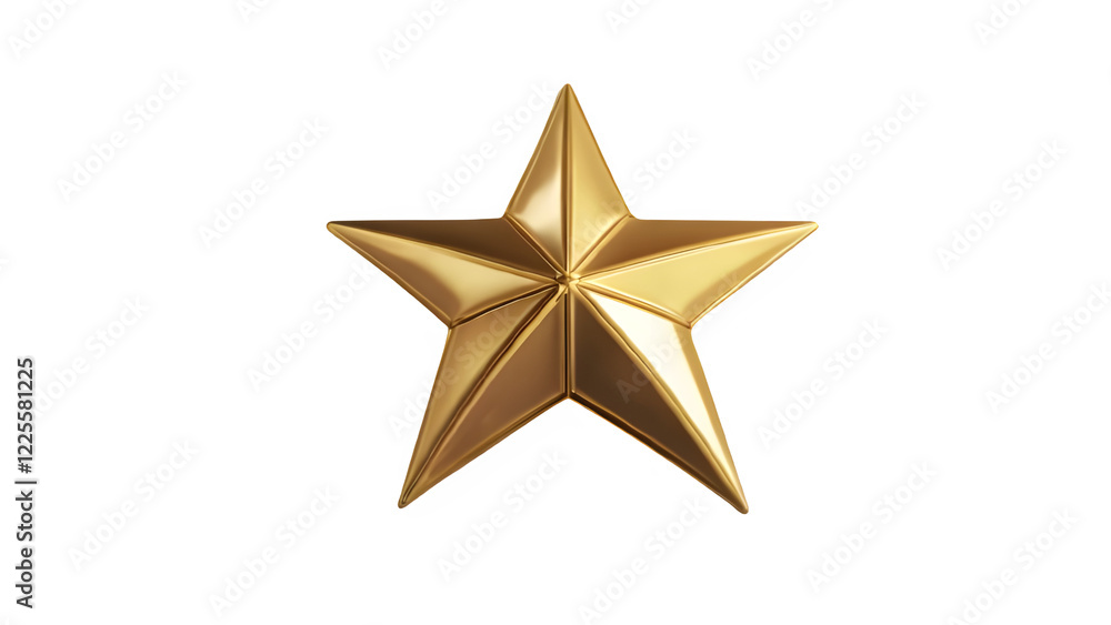 Obraz premium Gold star isolated on transparent or white background.