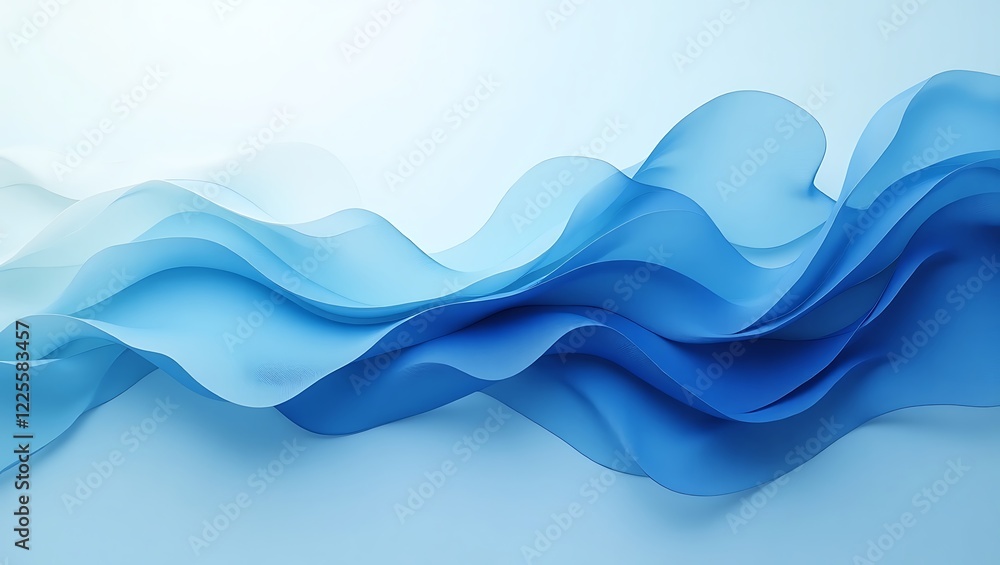 Obraz premium Abstract blue wave background Generative Ai.