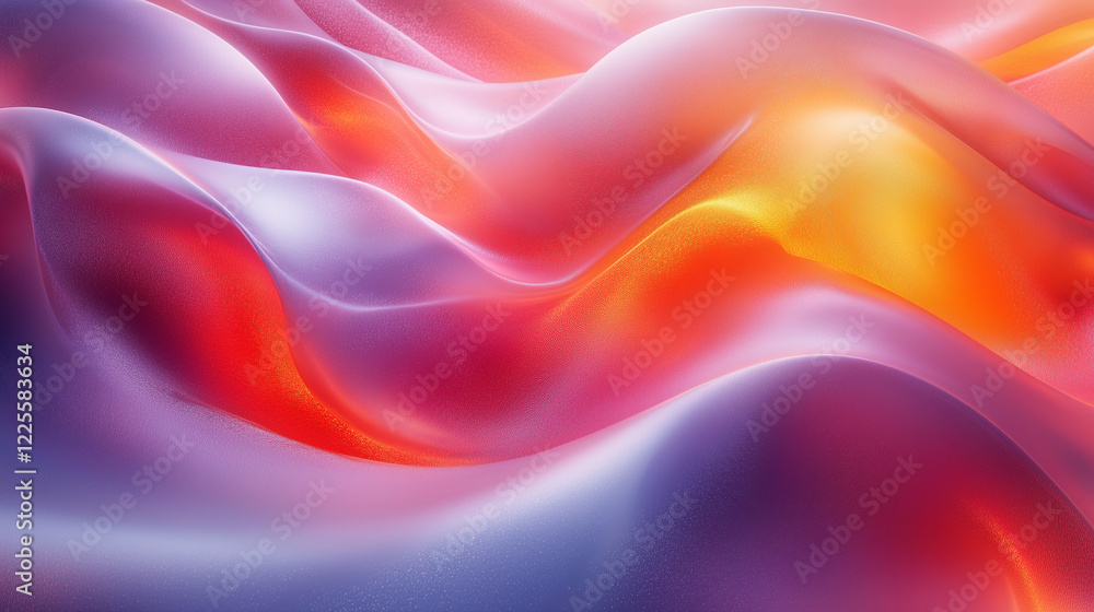 Obraz premium Futuristic abstract pattern in bright colors, organic shapes, dynamic textures, 3D look, modern and elegant