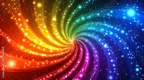 
Colorful swirl elements with neon led illumination. Abstract futuristic background.