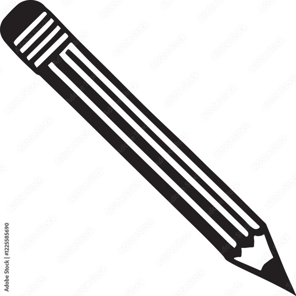 Silhouette vector EPS icon of a pencil with a sleek design, ideal for writing, drawing, sketching, or educational and creative design projects. Silhouette vector EPS icon of a pencil with a sleek design, ideal for writing, drawing, sketching, or educational and creative design projects.