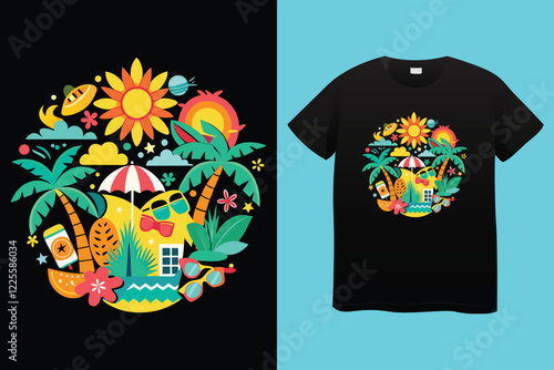 Summer t shirt design, World coconut day T shirt design vector.