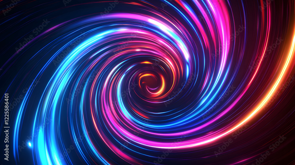Colorful swirl elements with neon led illumination. Abstract futuristic background.
Colorful swirl elements with neon led illumination. Abstract futuristic background.