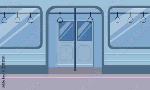 Empty subway underground train passenger. Vector stock