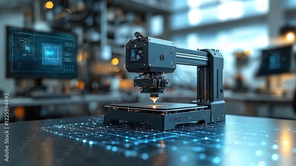 Fototapeta premium Modern 3D Printer Creating Technological Innovation