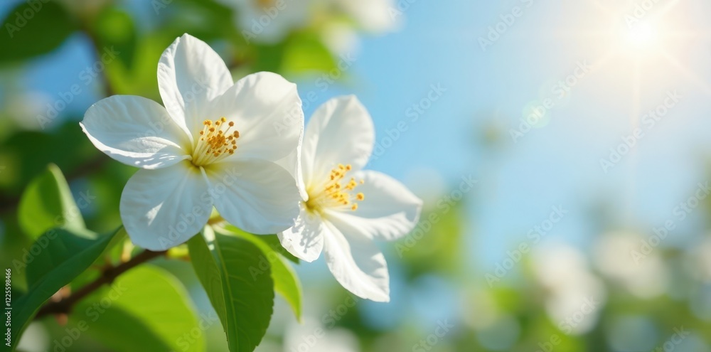 White Oldenlandia capitellata blossoms in sunlight, sunlight, white blossom, botanical White Oldenlandia capitellata blossoms in sunlight, sunlight, white blossom, botanical