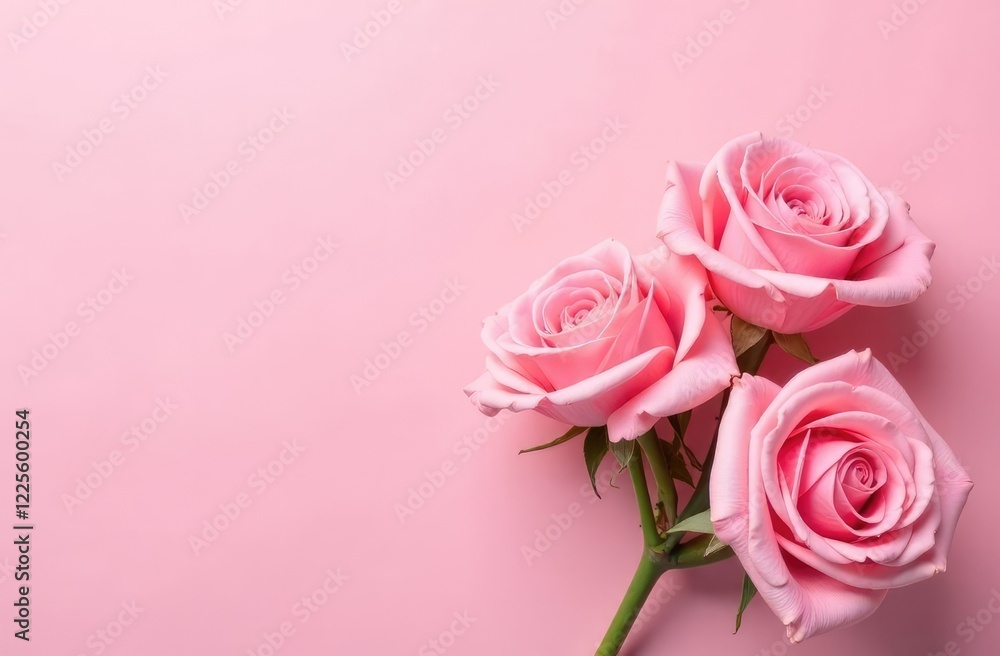 Beautiful bouquet of pink Rose flowers on a pink pastel background. Place for text. Beautiful bouquet of pink Rose flowers on a pink pastel background. Place for text.