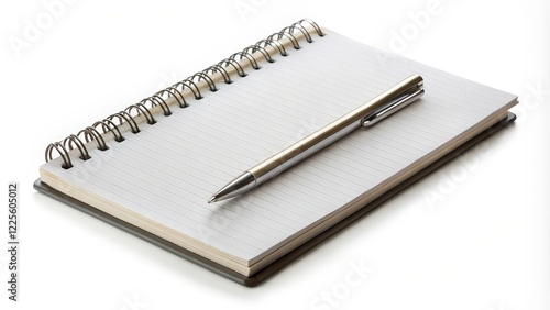 Wallpaper Mural Spiral Notebook and Pen on White Background Torontodigital.ca