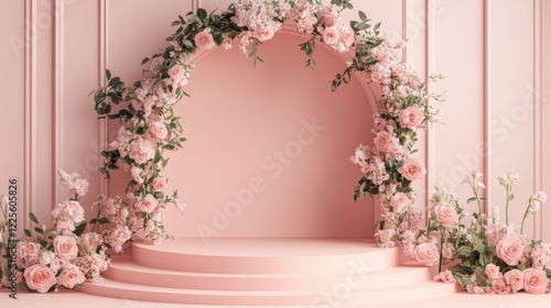 Pink Floral Arch Product Display Background