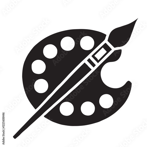 Artist Palette and Paintbrush Graphic Design
